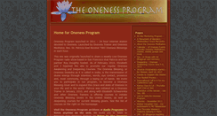 Desktop Screenshot of onenessprogram.com